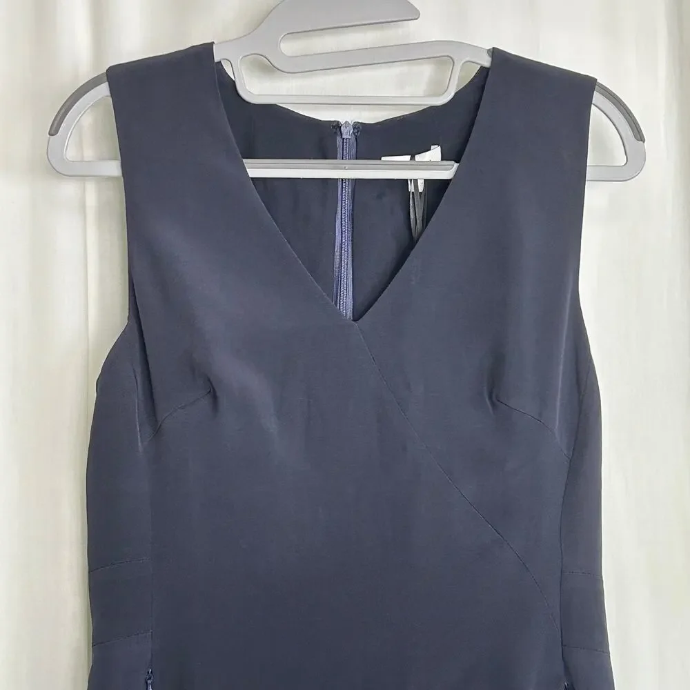 Lilysilk Navy Blue 100% Mulberry Silk Casual Career Sleeveless Dress NWT Size 4 - Picture 3 of 11